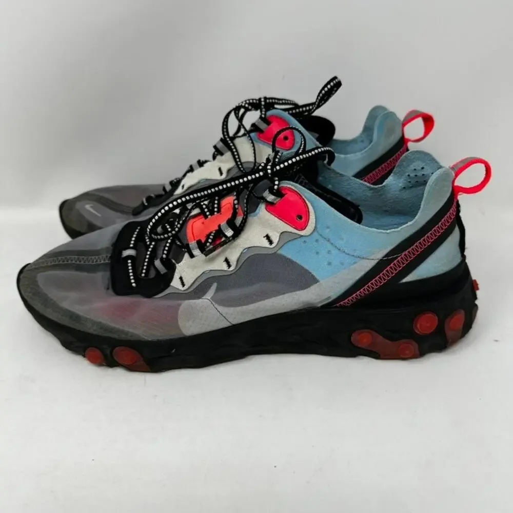Nike React Element 87 'Solar Red' Men's 10.5 Translucent Cork Insole Sporty EUC